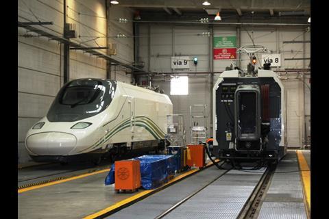 The final powercars for Saudi Arabia's Haramain High Speed Railway are being tested before dispatch.